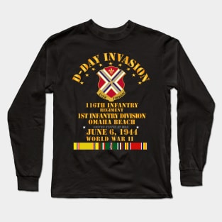 116th Infantry Regt - 1st ID - D Day w SVC Long Sleeve T-Shirt